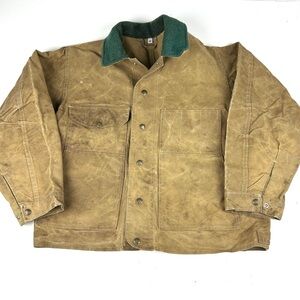 Vintage FILSON Tin Cloth Waxed Cruiser Jacket Sz. Med Fits Small Made USA